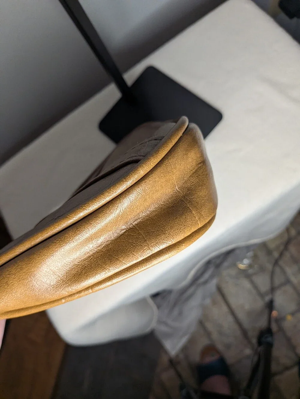 Vintage Fay Swafford Tan Sculpted Hobo Shoulder Bag